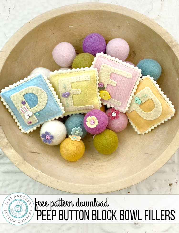 Free Pattern: PEEP Bitty Button Block