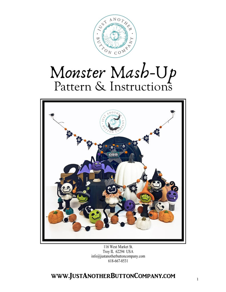 Monster Mash-Up Pincushion Pattern PDF