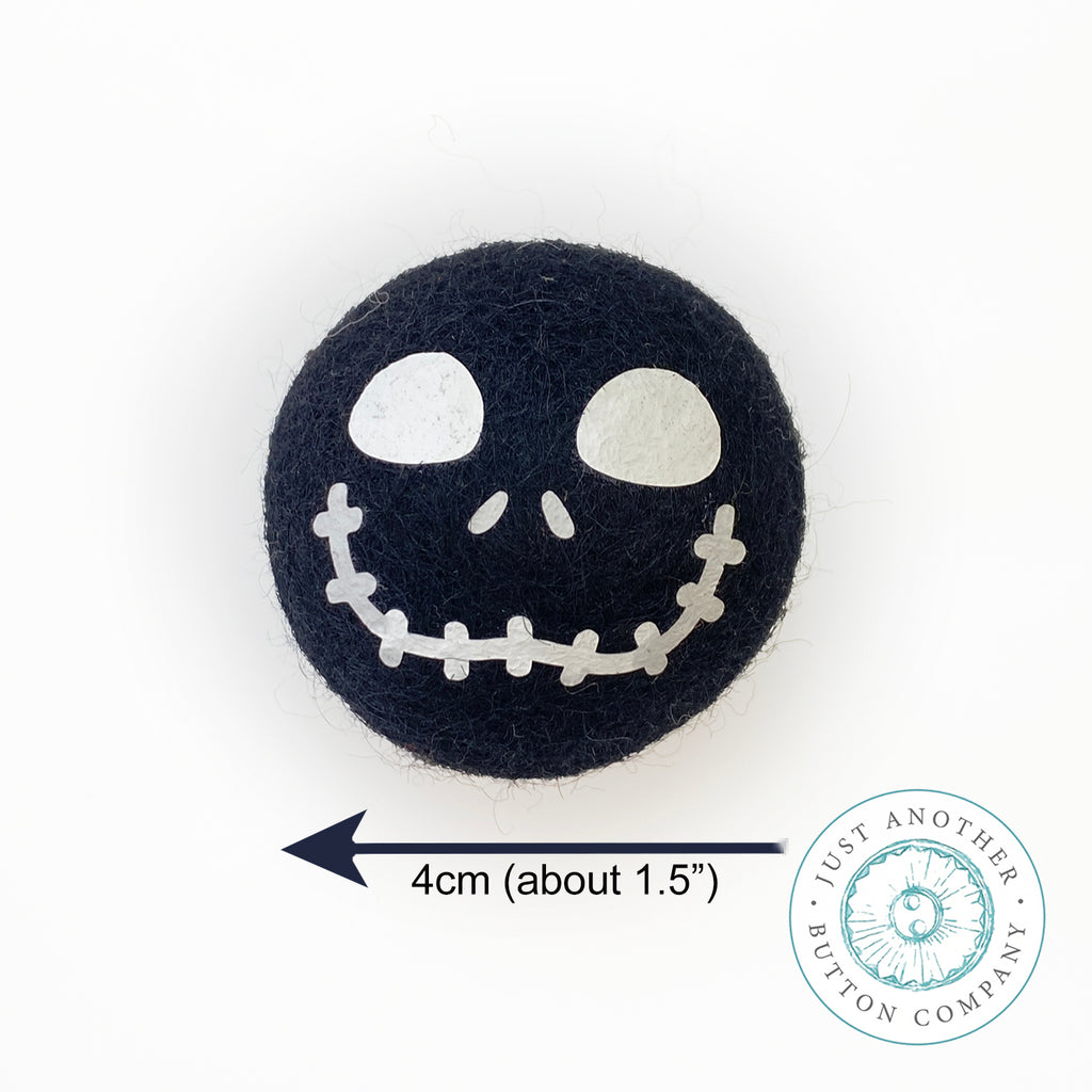 Spooky Black Felted-Wool Ball - 4CM