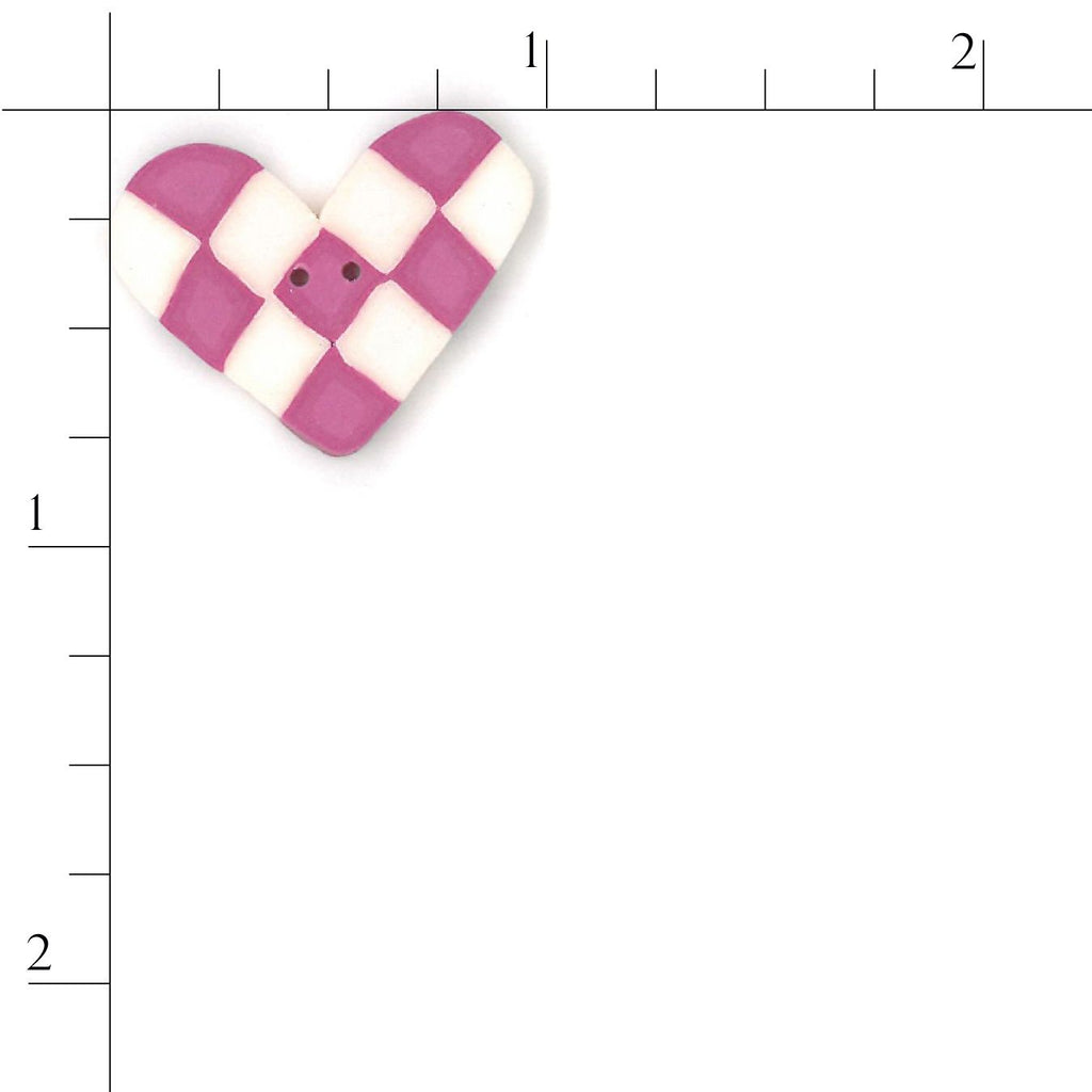 pink & white checked heart