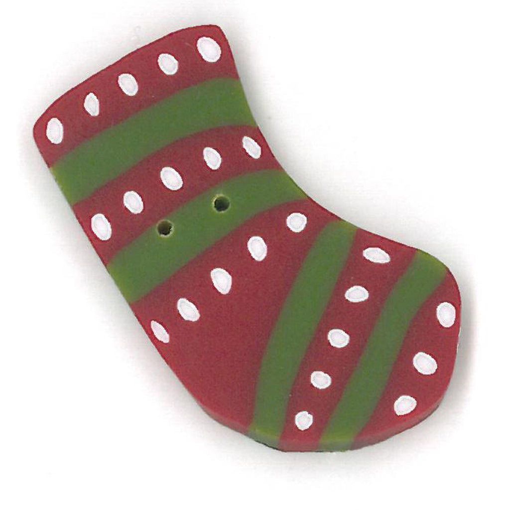 small red & green stripe stocking