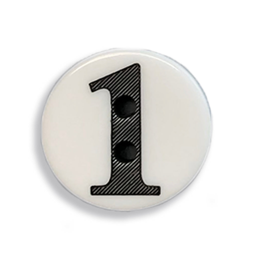 "1" Button (white)