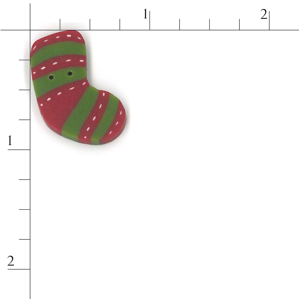 tiny red & green stripe stocking