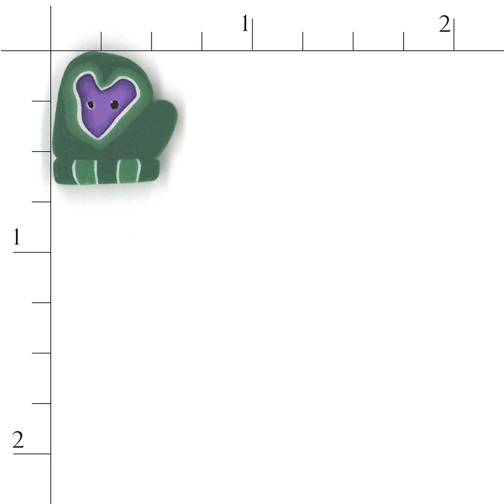 small green mitten with heart