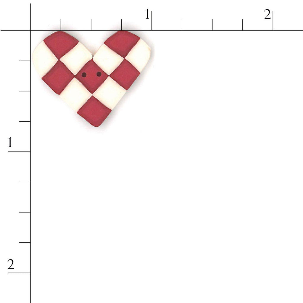 overdyed red & white checked heart