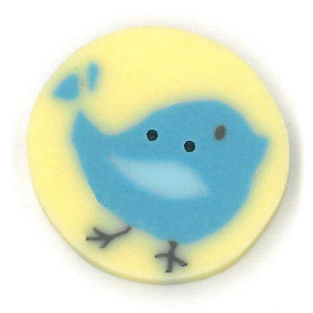 large blue tweet on yellow